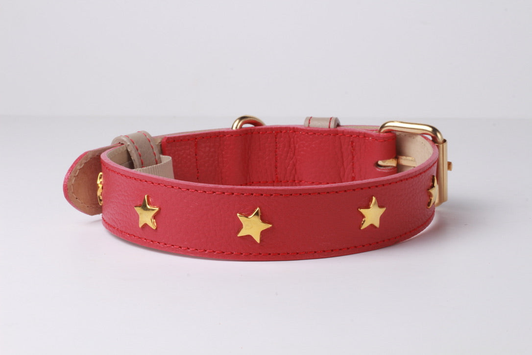 Collar Fresa / Taupé Taches de Estrellas