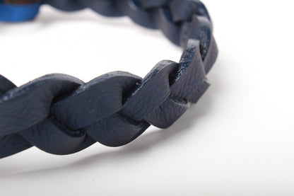 Collar Trenzado Mora Azul / Bronce