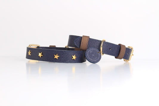 Collar Azul Oscuro / Bronce Taches de Estrella