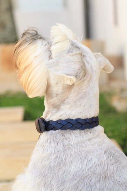 Collar Trenzado Mora Azul / Bronce