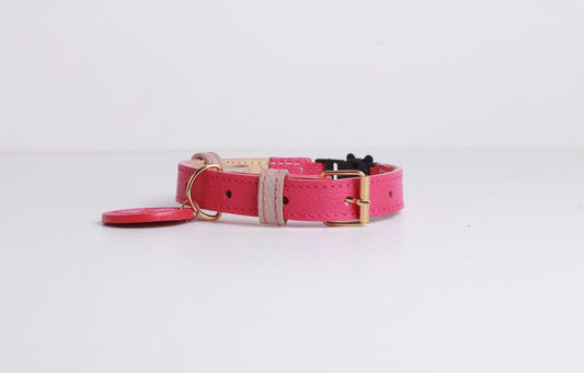 Collar Gato Fucsia / Taupé