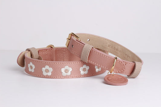 Collar Oro Rosa / Taupé Bordado