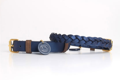 Collar Trenzado Mora Azul / Bronce